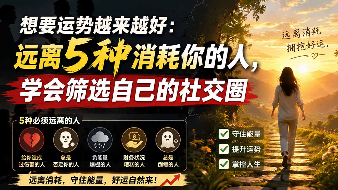 付费文章：想要运势越来越好：远离5种消耗你的人，学会筛选自己的社交圈-大川资源分享站