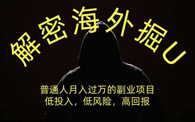 解密海外掘U，普通人月入过万的副业项目，低投入、低风险高回报，没有之一-大川资源分享站