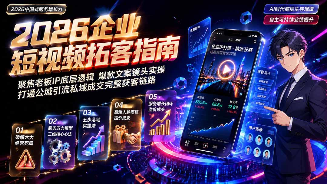 2026AI时代服务增长力实战课-无水印｜五力模型三维心法教学，破解门店客源流失低价内卷实现长效业绩增长-大川资源分享站