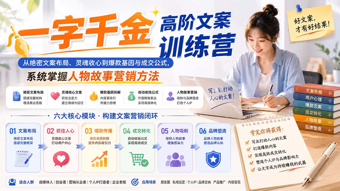 图片[2]-一字千金高阶文案训练营：从绝密文案布局、灵魂收心到爆款基因与成交公式，系统掌握人物故事营销方法-大川资源分享站