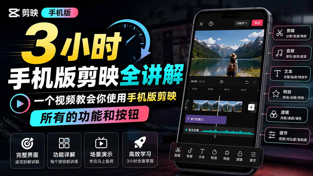 图片[2]-3小时手机版剪映全讲解，一个视频教会你使用手机版剪映，所有的功能和按钮-大川资源分享站