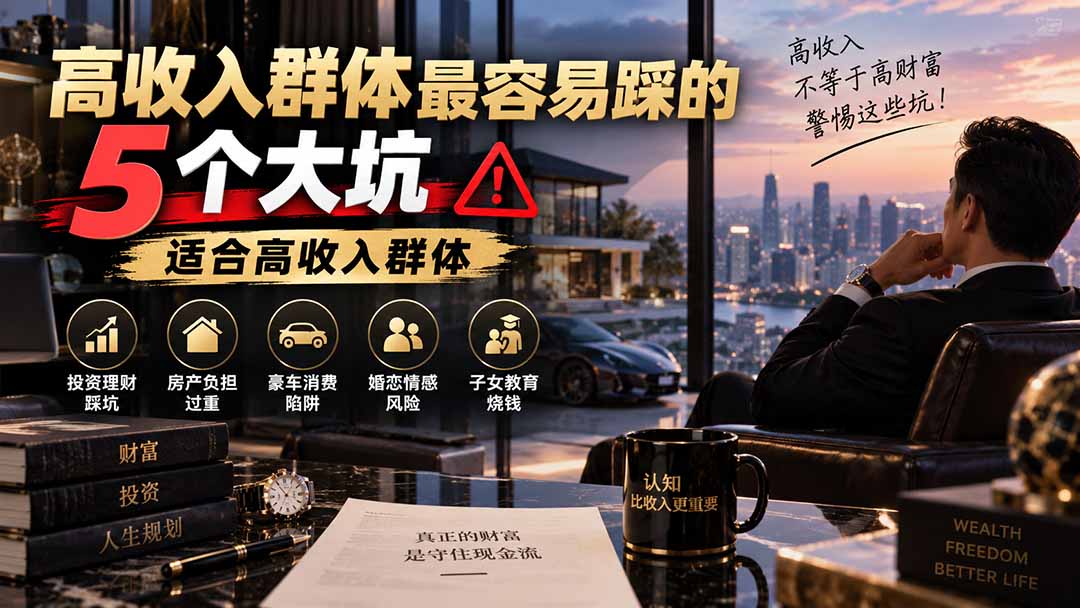 付费文章：高收入群体最容易踩的5个大坑，适合高收入群体-大川资源分享站