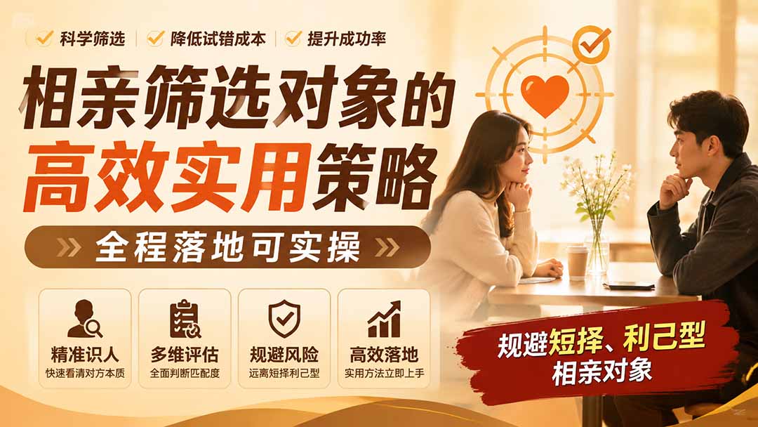 图片[2]-付费文章：相亲筛选对象的高效实用策略，全程落地可实操，规避短择、利己型相亲对象-大川资源分享站