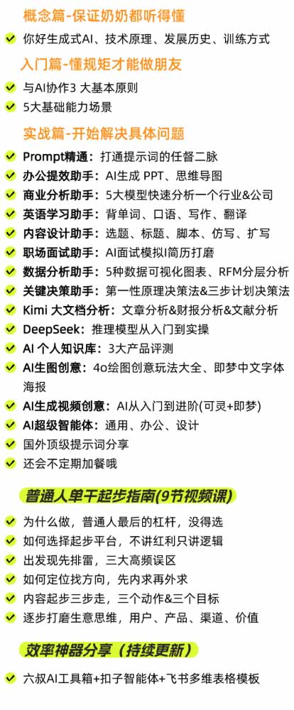 图片[3]-AI私教实战课-更新8月：从提示词、智能体到内容生产与流量获客，系统打造AI时代超级个体核心能力-大川资源分享站