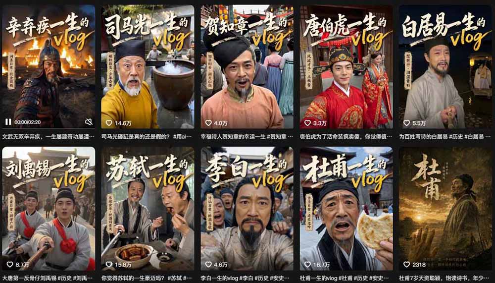 图片[3]-历史人物，诗人一生Vlog教学， AI制作丨伙伴计划丨精选收益丨商单收徒 ，新领域红利期，抓紧做-大川资源分享站