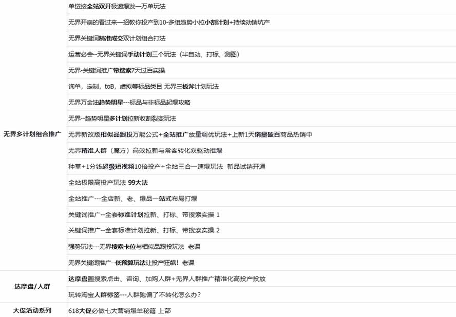 图片[2]-2026淘天开单秘籍PRO实战陪跑课程：全套落地运营玩法，一站式解决淘宝流量低、不出单难题(更新260906-白蛇网