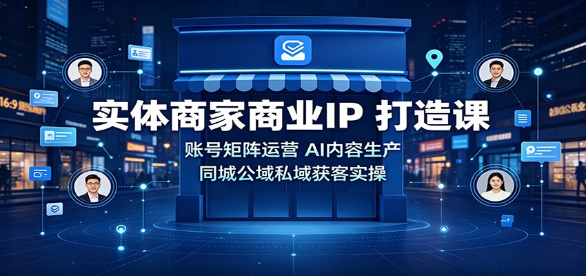 实体商家商业IP打造课：账号矩阵运营，AI内容生产，同城公域私域获客实操-大川资源分享站