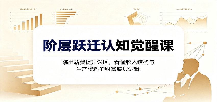 阶层跃迁认知觉醒课：跳出薪资提升误区，看懂收入结构与生产资料的财富底层逻辑-大川资源分享站