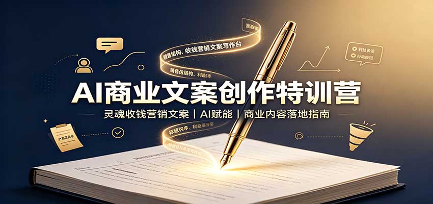 AI商业文案创作特训营：灵魂收钱营销文案，AI赋能，商业内容落地指南-大川资源分享站