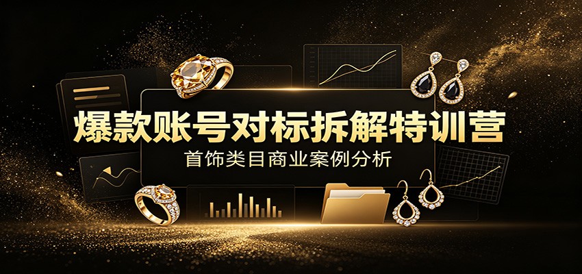 爆款账号对标拆解特训营：首饰类目商业案例分析，配套完整资料内容-大川资源分享站