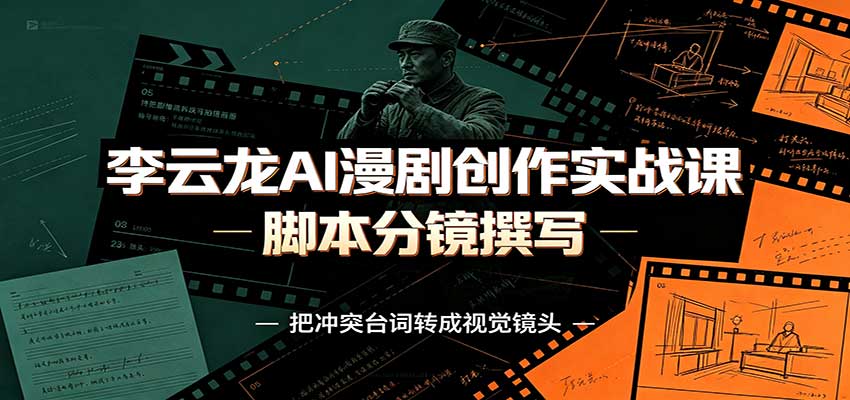 李云龙AI漫剧创作实战课：角色人设还原，脚本分镜撰写，AI漫剧成片完整制作教学-大川资源分享站