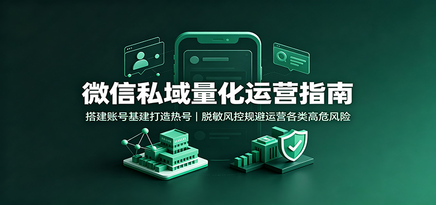 微信私域量化运营指南：搭建账号基建打造热号，脱敏风控规避运营各类高危风险-大川资源分享站