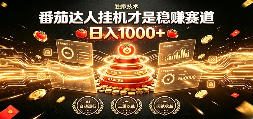 别再瞎找副业！番茄达人挂机才是稳赚赛道 日入1000+-大川资源分享站