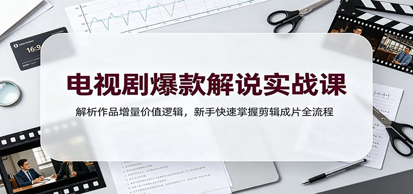 电视剧爆款解说实战课：解析作品增量价值逻辑，新手快速掌握剪辑成片全流程-大川资源分享站
