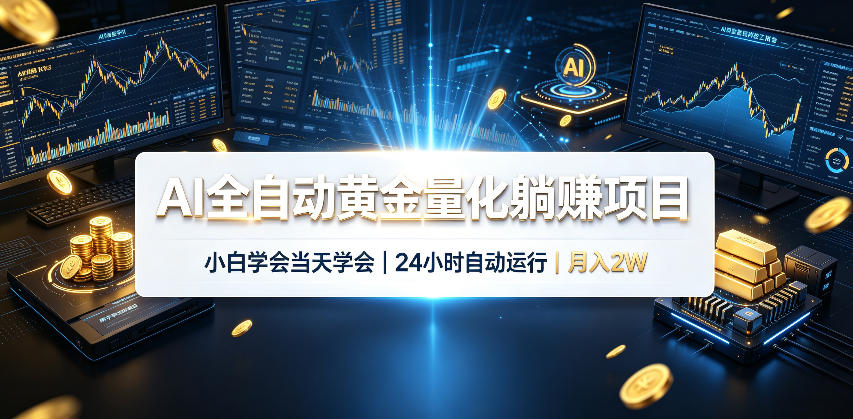 AI全自动黄金量化躺賺项目，24小时自动运行，月入2W！-大川资源分享站