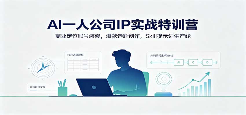 AI一人公司IP实战特训营：商业定位账号装修，爆款选题创作，Skill提示词生产线-大川资源分享站