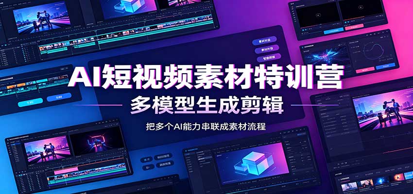 AI短视频素材特训营：Codex本地部署实操，多模型生成剪辑，爆量素材挖掘教学-大川资源分享站