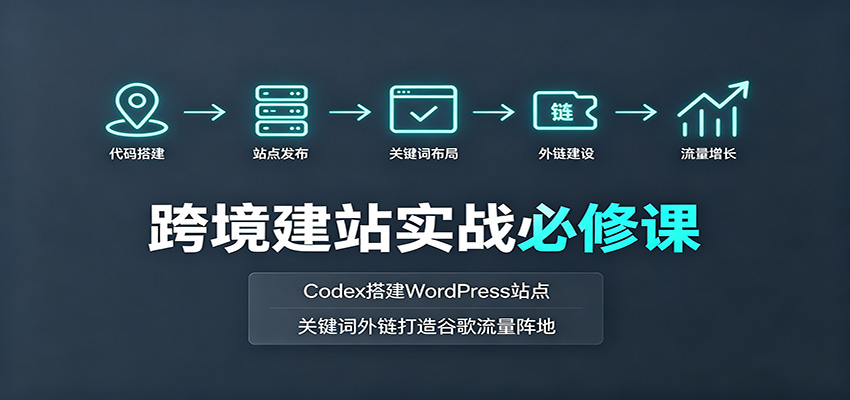 跨境建站实战必修课：Codex搭建WordPress站点，关键词外链打造谷歌流量阵地-大川资源分享站