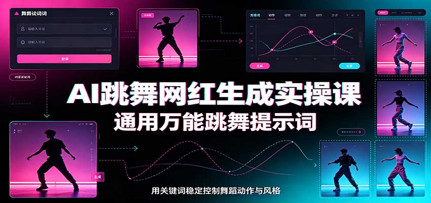 AI跳舞网红生成实操课：通用万能跳舞提示词，多模型适配，人物舞蹈视频制作全套教学-大川资源分享站