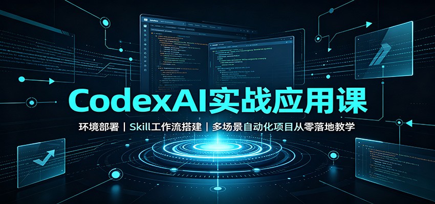 CodexAI实战应用课：环境部署Skill工作流搭建，多场景自动化项目从零落地教学-大川资源分享站