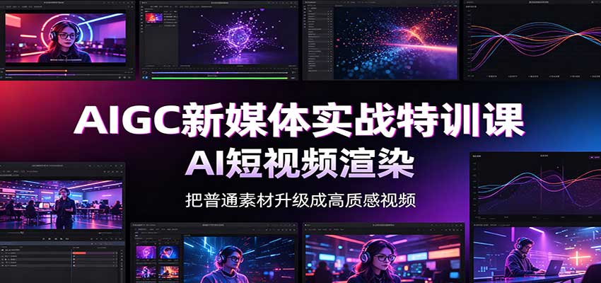 AIGC新媒体实战特训课：工具入门实操，AI短视频渲染，数字人商业视频制作-大川资源分享站