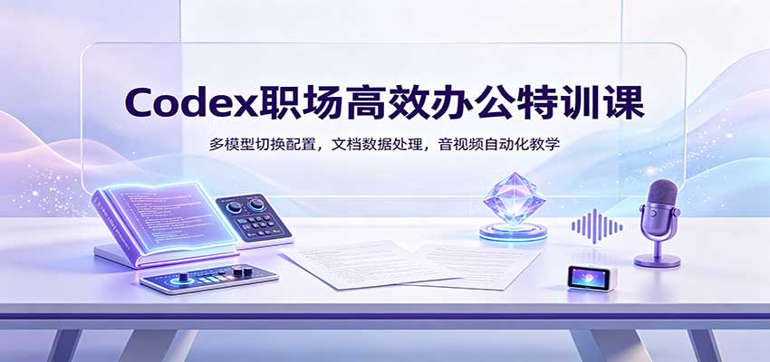 Codex职场高效办公特训课：多模型切换配置，文档数据处理，音视频自动化教学-大川资源分享站