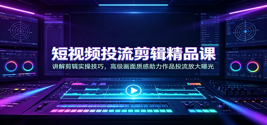 短视频投流剪辑精品课：讲解剪辑实操技巧，高级画面质感助力作品投流放大曝光-大川资源分享站