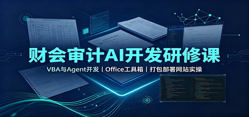 财会审计AI开发研修课：VBA与Agent开发，Office工具箱，打包部署网站实操-大川资源分享站