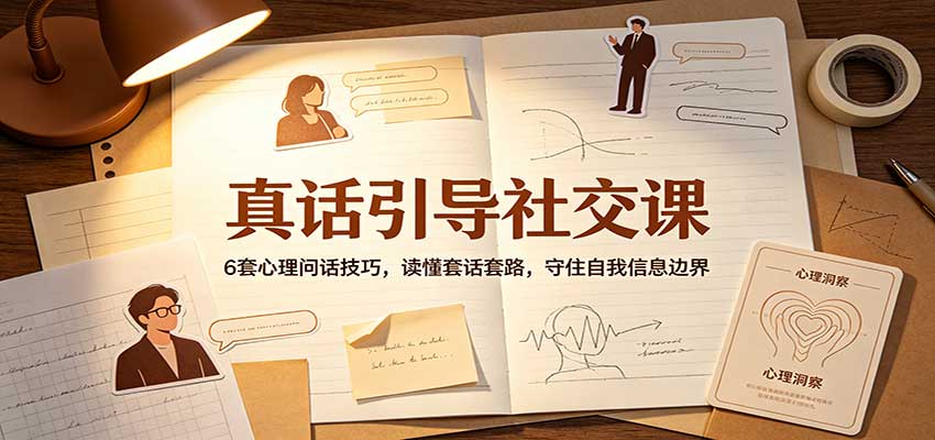真话引导社交课：6套心理问话技巧，读懂套话套路，守住自我信息边界-大川资源分享站