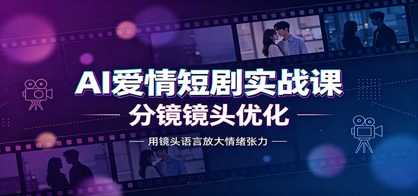 AI爱情短剧实战课：故事剧本创作，分镜镜头优化，智能体提示词-大川资源分享站