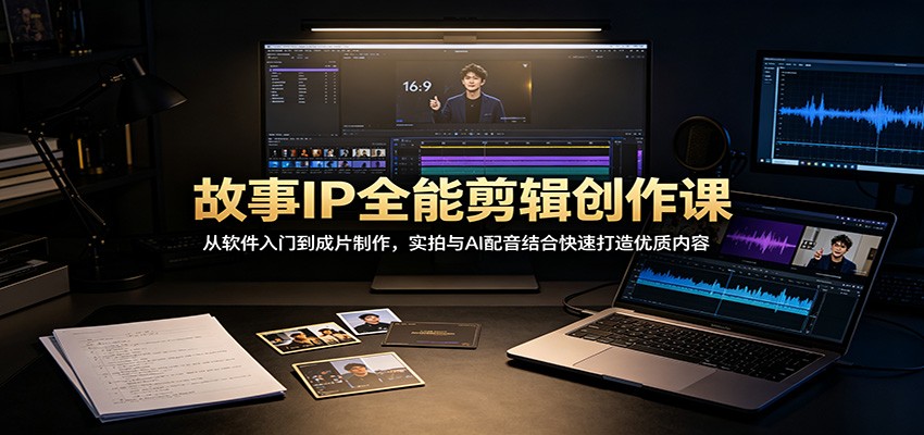 故事IP全能剪辑创作课：从软件入门到成片制作，实拍与AI配音结合快速打造优质内容-大川资源分享站