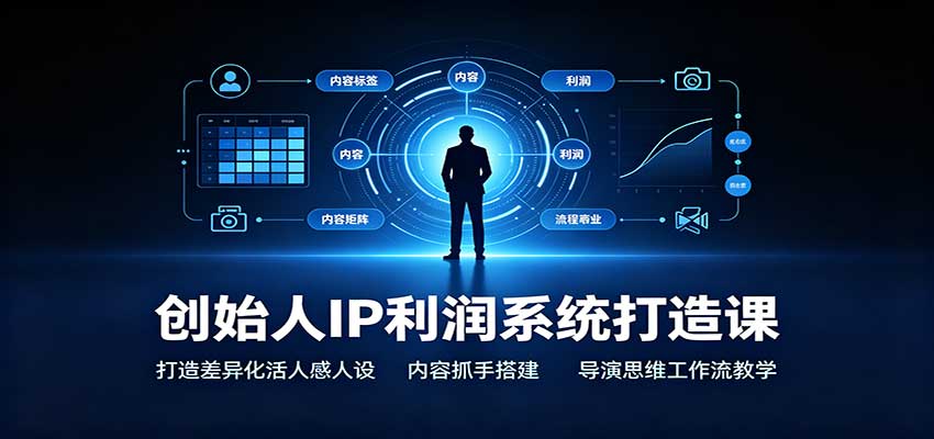 创始人IP利润系统打造课：打造差异化活人感人设，内容抓手搭建，导演思维工作流教学-大川资源分享站