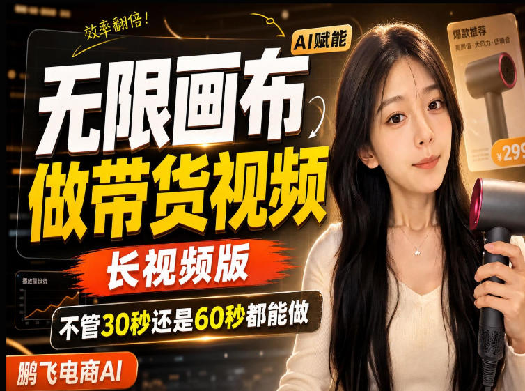 【保姆级教程】无限画布搭建长带货视频，拼接不翻车全程一致，小白跟着步骤也能上手-大川资源分享站