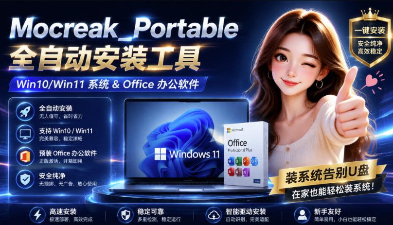 Mocreak全自动安装office和win10、win11系统，告别U盘装系统，使用安全可靠-大川资源分享站