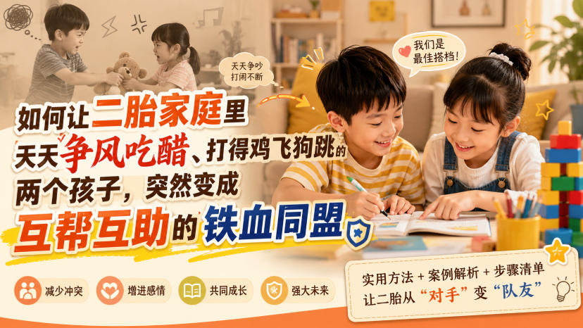 付费文章：如何让二胎家庭里天天争风吃醋、打得鸡飞狗跳的两个孩子，突然变成互帮互助的铁血同盟？-大川资源分享站