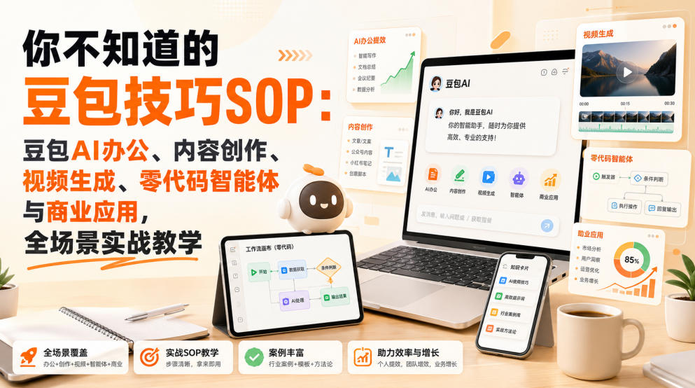 你不知道的豆包技巧SOP：豆包AI办公、内容创作、视频生成、零代码智能体与商业应用，全场景实战教学-大川资源分享站