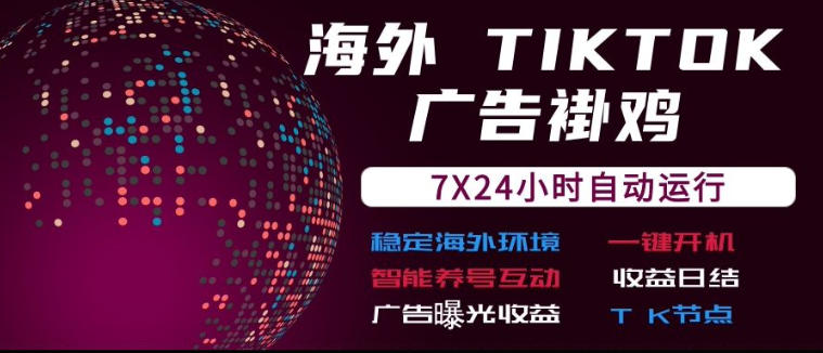 海外TikTok挂G流量变现，7X24自动运行，广告曝光收益，收益日结【揭秘】-大川资源分享站
