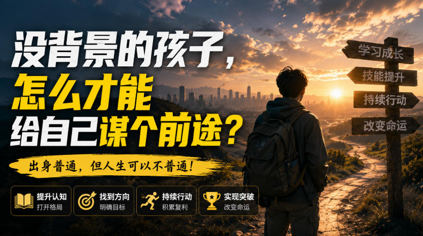 付费文章：没背景的孩子，怎么才能给自己谋个前途？-大川资源分享站
