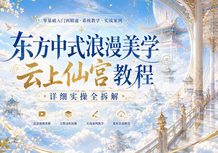 东方中式浪漫美学云上仙宫教程，详细实操全拆解-大川资源分享站