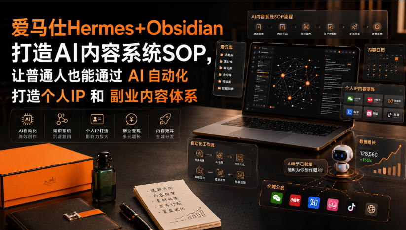 爱马仕Hermes+Obsidian打造AI内容系统SOP，让普通人也能通过 AI 自动化打造个人IP 和 副业内容体系-大川资源分享站