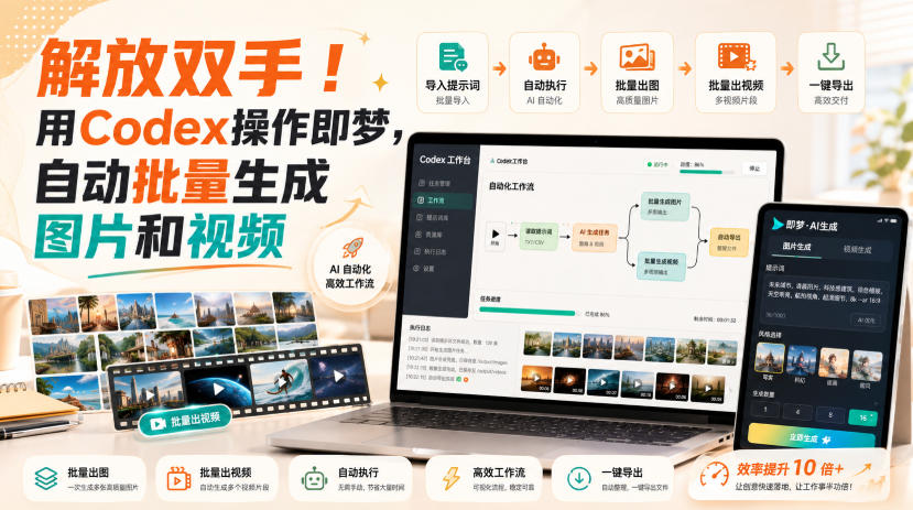 解放双手！用Codex操作即梦，自动批量生成图片和视频-大川资源分享站