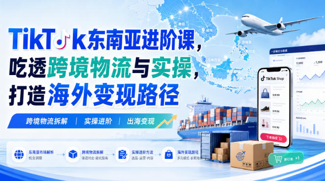 TikTok东南亚进阶课，吃透跨境物流与实操，打造海外变现路径-大川资源分享站