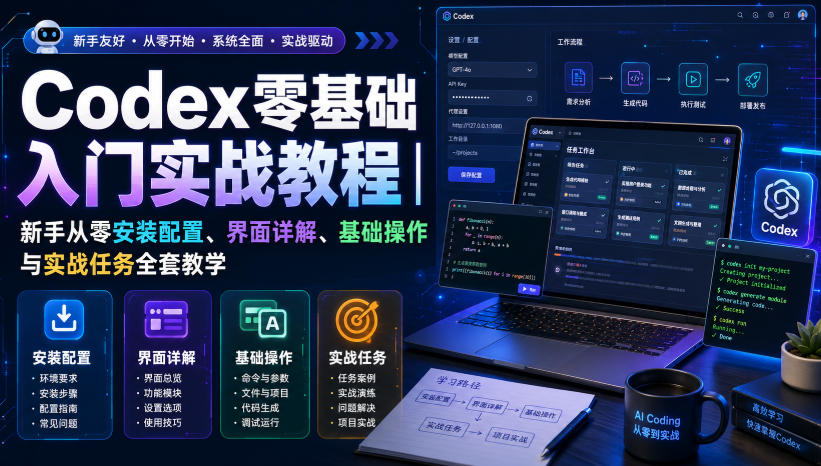 Codex零基础入门实战教程｜新手从零安装配置、界面详解、基础操作与实战任务全套教学-大川资源分享站